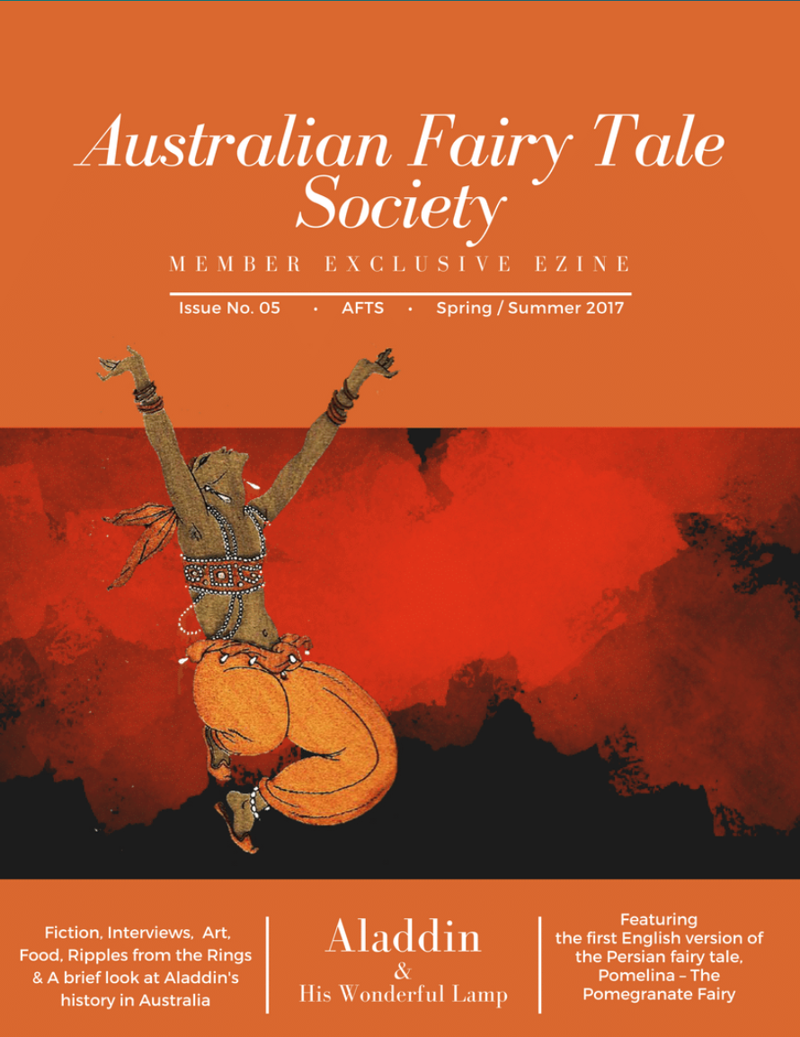 Cover of AFTS eZine number 5 showing a man in South Asian clothing jumping for joy in front of a stormy sky.